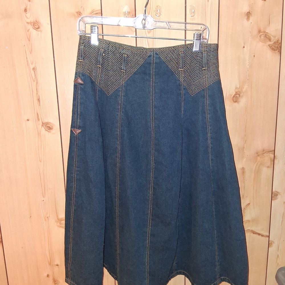 Harve Benard Vintage Demin Blue A-Line Skirt